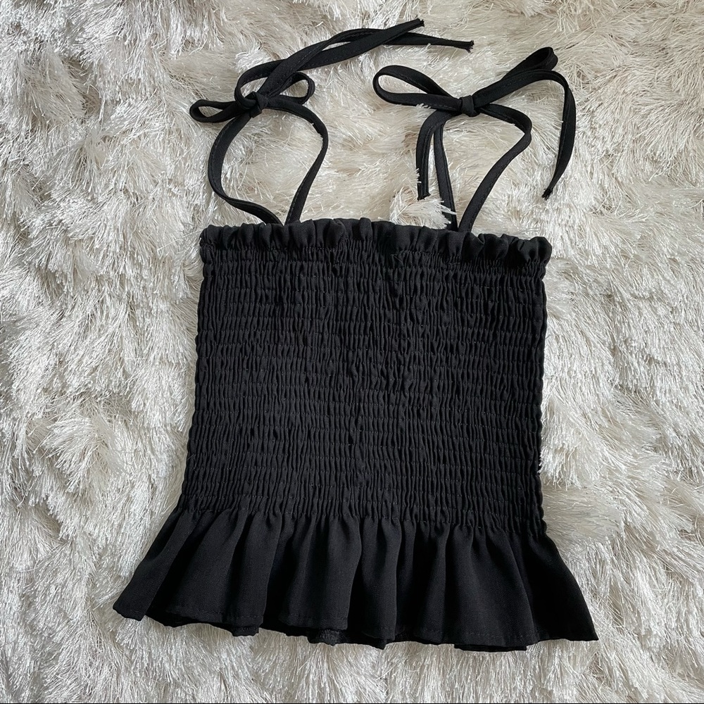 Summer black crop tank top
